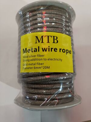 Quality  Elastic anti-static conductive rope (Silver‑coated Fiber) 6 mm diameter factory